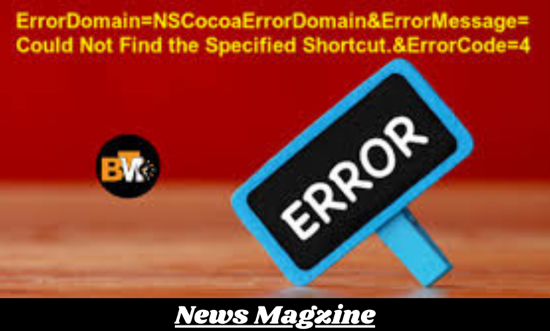 errordomain=nscocoaerrordomain&errormessage=could not find the specified shortcut.&errorcode=4